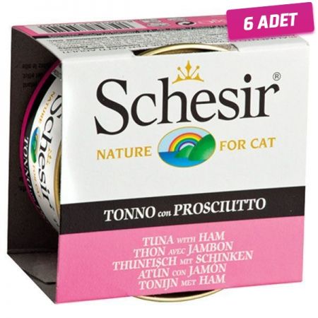 Schesir Ton Balık ve Jambonlu Jöleli Konserve Kedi Maması 85 Gr - 6 Adet