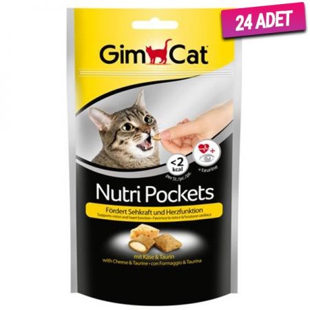 Gimcat Nutri Pockets Peynir Taurin Kedi Ödül Maması Tablet 60 Gr - 24 Adet