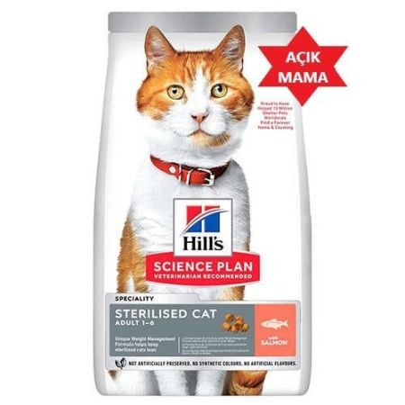 Hills Kısırlaştırılmış Somon Balıklı Kedi Maması 1 kg Açık Mama