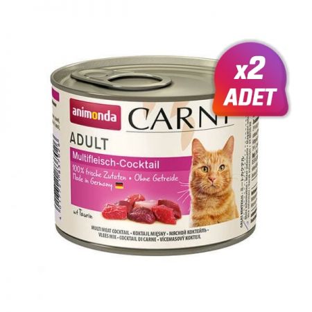 2 Adet - Animonda Carny Karışık Etli Konserve Kedi Maması 200 Gr