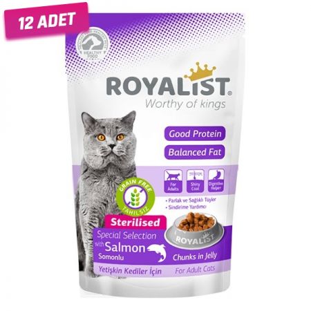 Royalist Sterilised Somonlu Kısırlaştırılmış Yetişkin Kedi Konservesi 85 Gr - 12 Adet
