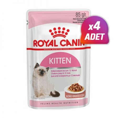 4 Adet - Royal Canin Kitten Gravy Pouch Yavru Konserve Kedi Maması 85 Gr