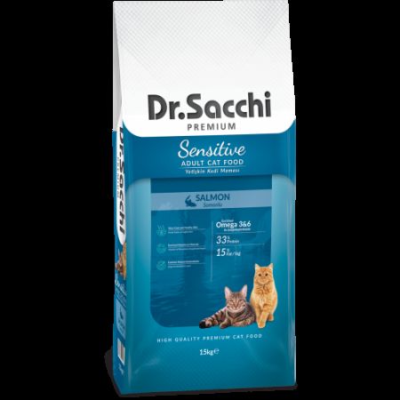 Dr.Sacchi Premium Sensitive Samonlu Yetişkin Kedi Maması 15 kg