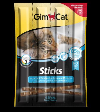 GimCat Sticks Somon Morina Tahılsız Ödül Çubukları 4'lü 20 gr