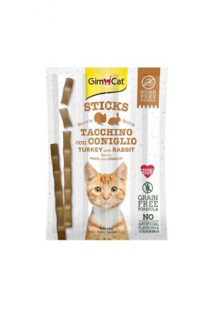 GimCat Sticks Hindi Etli Tavşan etli Tahılsız Ödül Çubukları 4lü 20gr