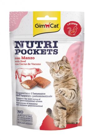 GimCat Nutripockets Kedi Ödülü Biftek Malt 60Gr