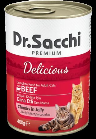 Dr.Sacchi Konserve Kedi Sığır Etli 400gr