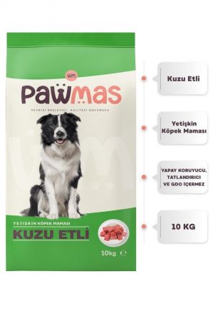Pawmas Kuzu Etli Yetişkin Köpek Maması 10 Kg