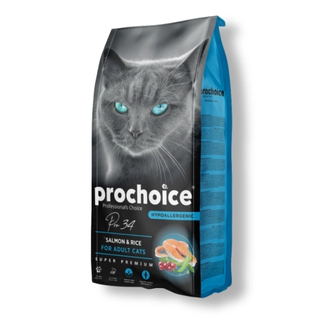 Prochoice Pro 34 Düşük Tahıllı Somon Ve Pirinçli Yetişkin Kedi Maması 15 kg