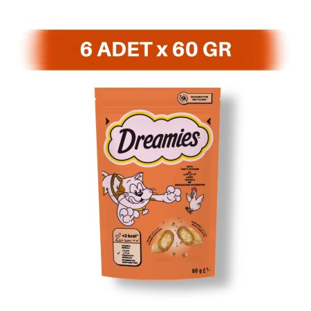 Dreamies Tavuk Dolgulu Bisküvi Kedi Ödül Maması 6 x 60 gr