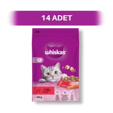 Whiskas Biftekli ve Havuçlu Yetişkin Kedi Maması 14 x 300 gr