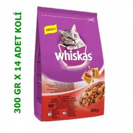 Whiskas Kuru Mama Biftek 300 Gr x 14 Adet (Koli)