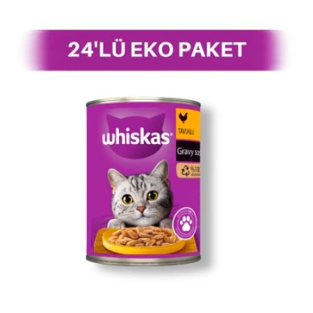 Whiskas Sos İçinde Tavuklu Yetişkin Kedi Konservesi 24 x 400 gr