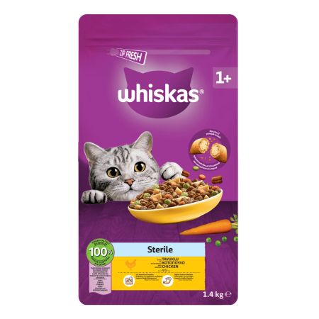Whiskas Tavuklu ve Havuçlu Kısırlaştırılmış Yetişkin Kedi Maması 1,4 kg
