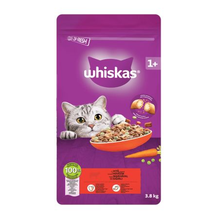 Whiskas Sığır Etli ve Sebzeli Yetişkin Kedi Maması 3,8 kg