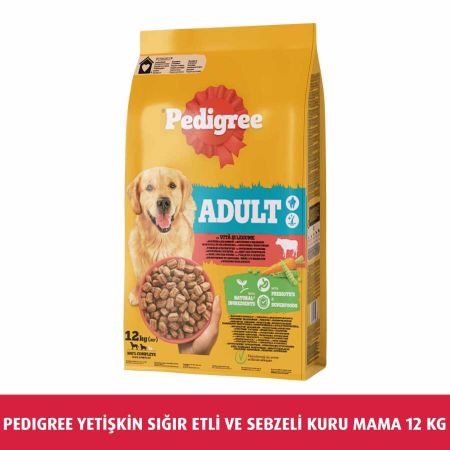 Pedigree Sığır Etli ve Kümes Hayvanlı Yetişkin Köpek Maması 12 kg