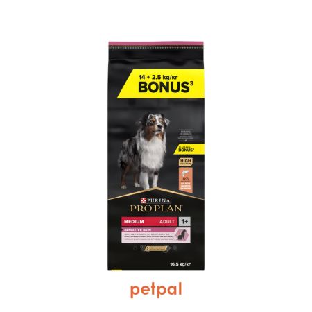 Pro Plan Medium Sensitive Skin Somonlu ve Pirinçli Orta Irk Yetişkin Köpek Maması 14 + 2,5 kg