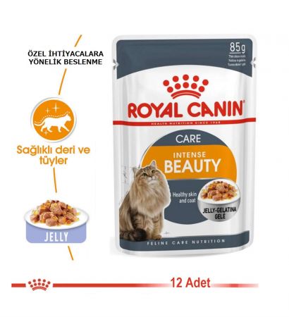 Royal Canin Intense Beauty Jelly (jel içerisinde)Kedi Maması 12x85 Gr