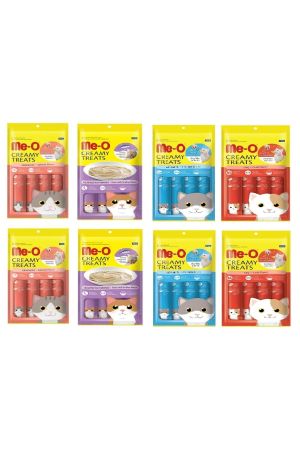 Me-O Creamy Treats 4 Çeşit Karma Kedi Sıvı Ödülü 8'li Paket