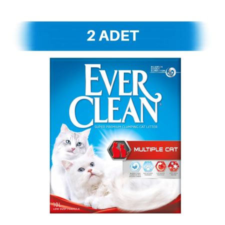 Ever Clean Multiple Cat Çoklu Kullanıma Uygun Topaklanan Kedi Kumu 2 x 10 lt