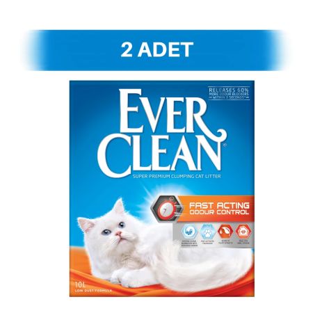 Ever Clean Fast Acting Doğal Bitki Özlü Hızlı Koku Emen Topaklanan Kedi Kumu 2 x 10 lt
