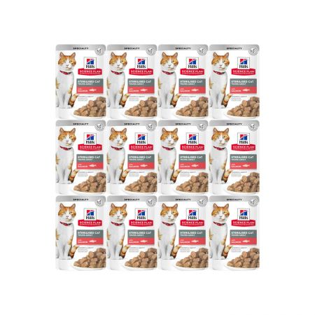 Hills Kısırlaştırılmış Kedi Konservesi Somon Balıklı 12x85 gr
