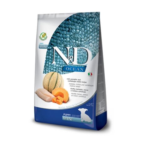 N&D Ocean Tahılsız Morina Balıklı, Kavunlu ve Bal Kabaklı Küçük Irk Yavru Köpek Maması 2,5 kg