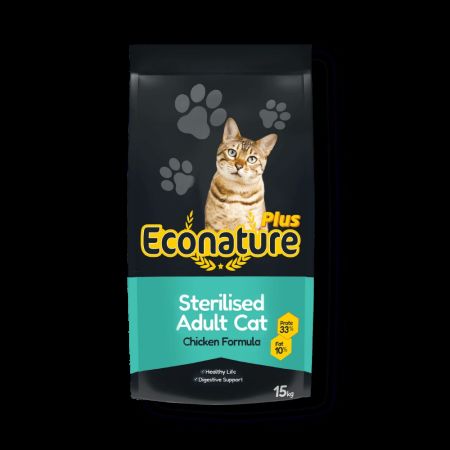 Econature Plus Tavuklu Kısırlaştırılmış Yetişkin Kedi Maması 15 kg