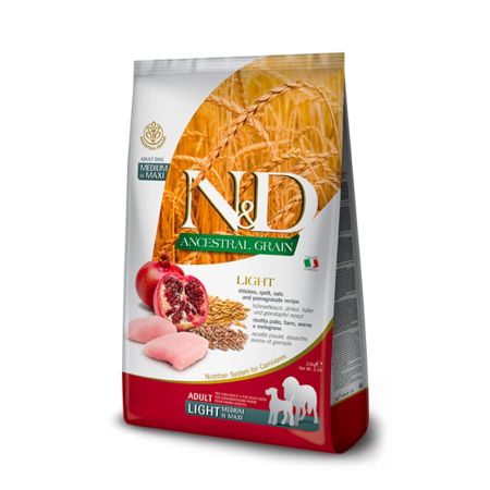 N&D Ancestral Grain Light Düşük Tahıllı Tavuklu ve Narlı Orta ve Büyük Irk Yetişkin Köpek Maması 2,5 kg