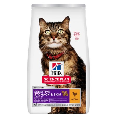 Hill's Science Plan Sensitive Stomach & Skin Tavuklu Yetişkin Kedi Maması 1,5 kg