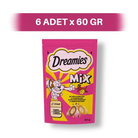 Dreamies Sığır Eti ve Peynir Dolgulu Bisküvi Kedi Ödül Maması 6 x 60 gr