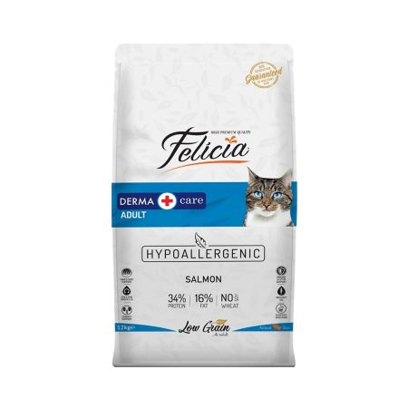 Felicia Az Tahıllı Yetişkin Somonlu Dermacare Kedi Maması 12 Kg