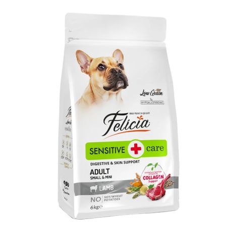 Felicia Hipoalerjenik Az Tahıllı Kuzu Etli ve Pirinçli Küçük Irk Yetişkin Köpek Maması 6 kg