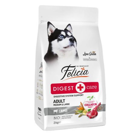 Felicia Hipoalerjenik Az Tahıllı Kuzu Etli Orta ve Büyük Irk Yetişkin Köpek Maması 3 kg