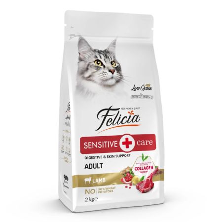 Felicia Hipoalerjenik Az Tahıllı Kuzu Etli Yetişkin Kedi Maması 2 kg