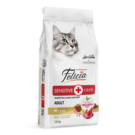 Felicia Hipoalerjenik Az Tahıllı Kuzu Etli Yetişkin Kedi Maması 12 kg