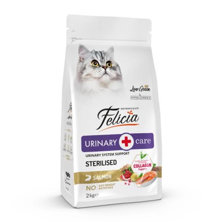 Felicia Hipoalerjenik Az Tahıllı Üriner Sağlığı için Somonlu Kısırlaştırılmış Yetişkin Kedi Maması 2 kg