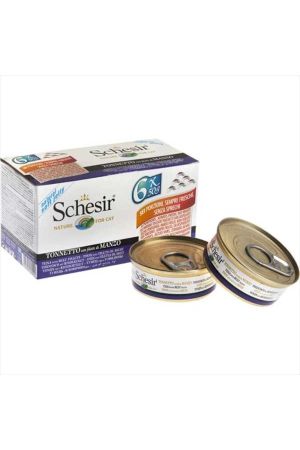 Schesir Multipack Jöleli Sığır Etli Ton Balıklı Yetişkin Kedi Konservesi 6x50 gr