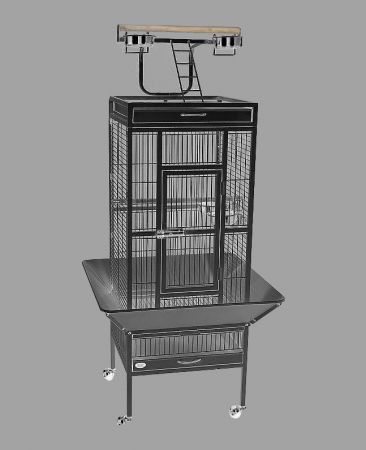 Dayang Ayaklı Papağan Kafesi Siyah 45.7x45.7x156 Cm