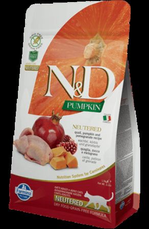 N&D Pumpkin Tahılsız Bıldırcın Etli Bal Kabaklı ve Narlı Kısırlaştırılmış Kedi Maması 5 Kg